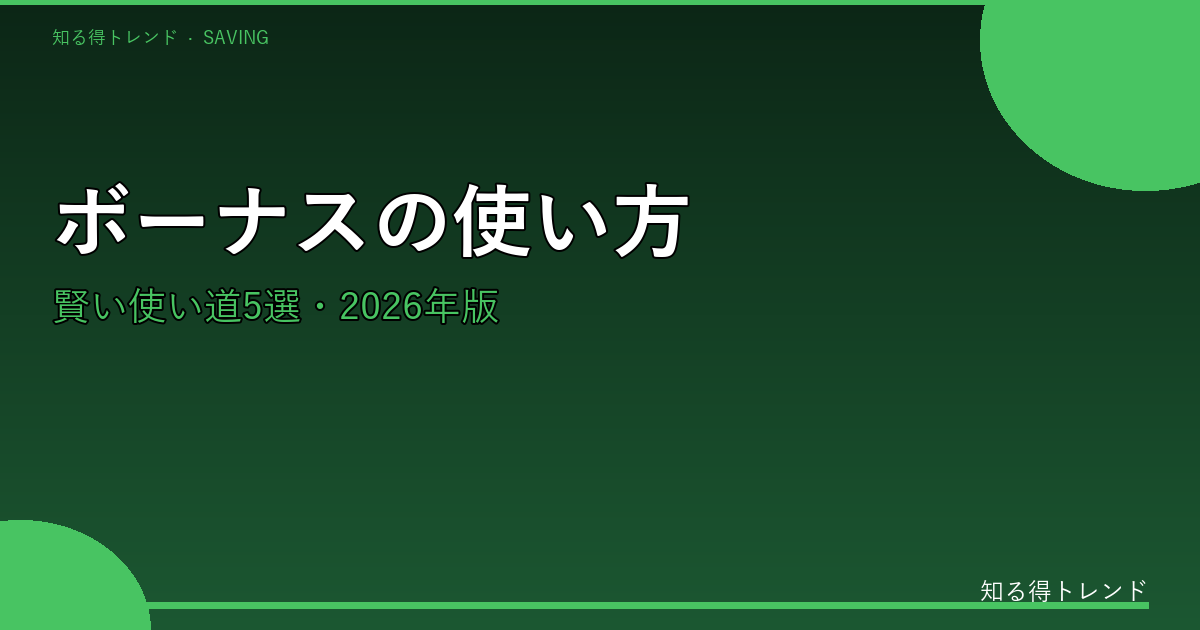ボーナスの使い道のイメージ画像